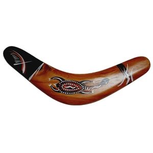 🍒 Hand Crafted Australian Aboriginal Wood Boomerang Hand Painted